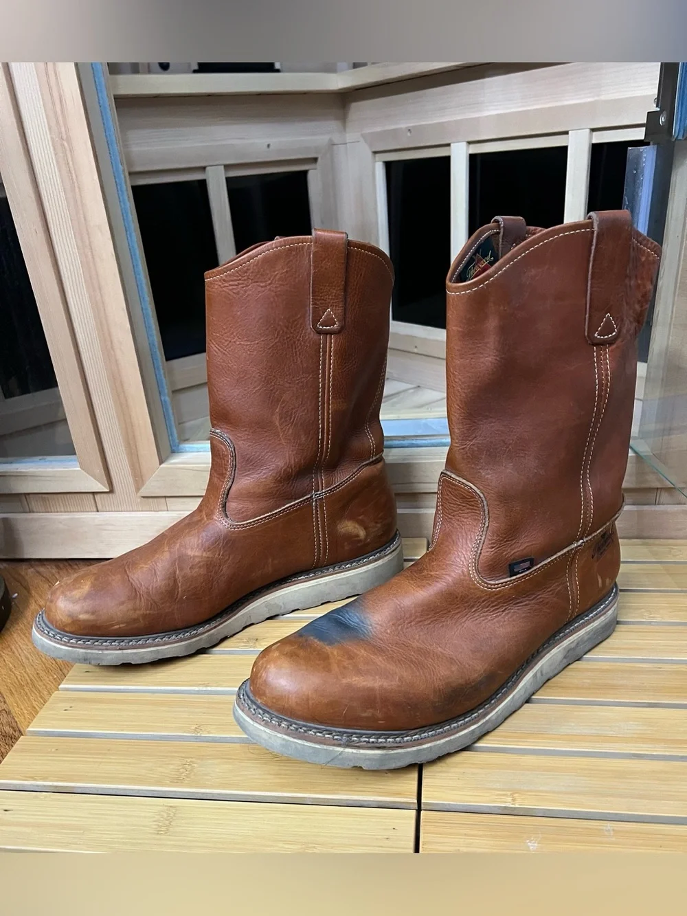 Mens Thorogood Wellington boots tobacco oil tanned size 13 EE
